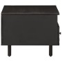 Tavolino da Salotto Nero 80x54x40 cm in Legno Massello di Mango