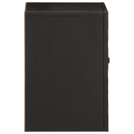 Mobile da Bagno a Parete Nero 38x33x48 cm Legno Massello Mango