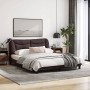 Giroletto con Testiera Marrone Scuro 160x200 cm in Tessuto
