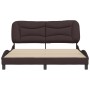 Giroletto con Testiera Marrone Scuro 160x200 cm in Tessuto
