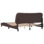 Giroletto con Testiera Marrone Scuro 160x200 cm in Tessuto
