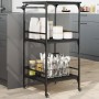 Carrello da Cucina Nero 60,5x50x105 cm in Legno Multistrato