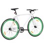 Bicicletta a Scatto Fisso Bianca e Verde 700c 59 cm