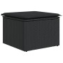 Set Divano da Giardino 6 pz con Cuscini Nero in Polyrattan