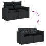 Set Divani da Giardino 10pz con Cuscini in Polyrattan Nero