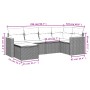 Set Divano da Giardino 6 pz con Cuscini Grigio in Polyrattan