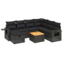 Set Divani da Giardino con Cuscini 8 pz Nero in Polyrattan