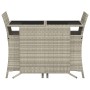 Set da Bistrò 3 pz con Cuscini Grigio Chiaro in Polyrattan