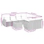 Set Divano da Giardino 9 pz con Cuscini Grigio in Polyrattan