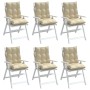 Cuscini per Sedia Schienale Basso 6 pz Beige in Tessuto Oxford