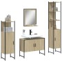 Set Mobili da Bagno 4 pz Rovere Sonoma in Legno Multistrato