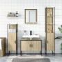 Set Mobili da Bagno 4 pz Rovere Sonoma in Legno Multistrato