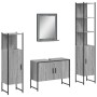 Set Mobili da Bagno 4 pz Grigio Sonoma in Legno Multistrato