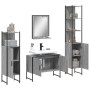 Set Mobili da Bagno 4 pz Grigio Sonoma in Legno Multistrato