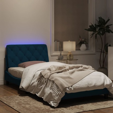 Giroletto con Luci LED Blu 100x200 cm in Velluto