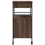 Carrello Cucina Rovere Marrone 56x43x89,5 cm Legno Multistrato