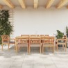 Set Pranzo Giardino 9pz con Cuscini Grigio Scuro Massello Teak