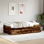 Divano Letto con Cassetti Rovere Fumo 100x200 cm Multistrato