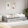 Divano Letto con Cassetti Grigio Sonoma 90x190 cm Multistrato