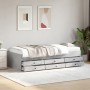 Divano Letto con Cassetti Grigio Cemento 90x190 cm Multistrato