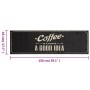 Tappeto da Cucina Lavabile Testo Caffè 45x150 cm in Velluto