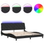 Giroletto con Luci LED Nero 180x200 cm in Velluto