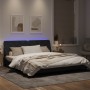 Giroletto con Luci LED Nero 180x200 cm in Velluto