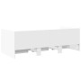 Divano Letto con Cassetti Bianco 90x190 cm in Legno Multistrato
