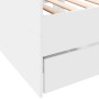 Divano Letto con Cassetti Bianco 90x190 cm in Legno Multistrato