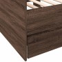 Divano Letto con Cassetti Rovere Marrone 90x190 cm Multistrato