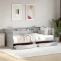 Divano Letto con Cassetti Grigio Sonoma 100x200 cm Multistrato