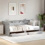 Divano Letto con Cassetti Grigio Sonoma 75x190 cm Multistrato