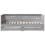 Divano Letto con Cassetti Grigio Sonoma 75x190 cm Multistrato