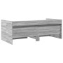 Divano Letto con Cassetti Grigio Sonoma 75x190 cm Multistrato