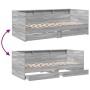 Divano Letto con Cassetti Grigio Sonoma 75x190 cm Multistrato