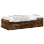 Divano Letto con Cassetti Rovere Fumo 75x190 cm Multistrato