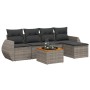 Set Divano da Giardino 6 pz con Cuscini Grigio in Polyrattan