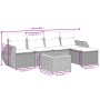 Set Divano da Giardino 6 pz con Cuscini Grigio in Polyrattan