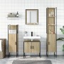 Set Mobili da Bagno 4 pz Rovere Sonoma in Legno Multistrato