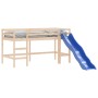 Letto Soppalco con Scivolo Bambini 90x190cm Legno Massello Pino