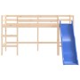 Letto Soppalco con Scivolo Bambini 90x190cm Legno Massello Pino