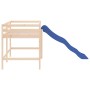 Letto Soppalco con Scivolo Bambini 90x190cm Legno Massello Pino