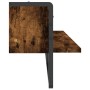 Mensola a Parete con Asta Rovere Fumo 100x25x30 cm