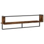 Mensola a Parete con Asta Rovere Fumo 100x25x30 cm