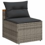 Divani Giardino Senza Braccioli con Cuscini 2 Grigi Polyrattan