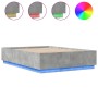 Giroletto Luci LED Grigio Cemento 160x200 cm Legno Multistrato