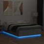 Giroletto Luci LED Grigio Cemento 160x200 cm Legno Multistrato
