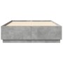 Giroletto Luci LED Grigio Cemento 160x200 cm Legno Multistrato