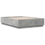 Giroletto Luci LED Grigio Cemento 160x200 cm Legno Multistrato