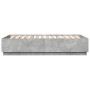 Giroletto Luci LED Grigio Cemento 160x200 cm Legno Multistrato